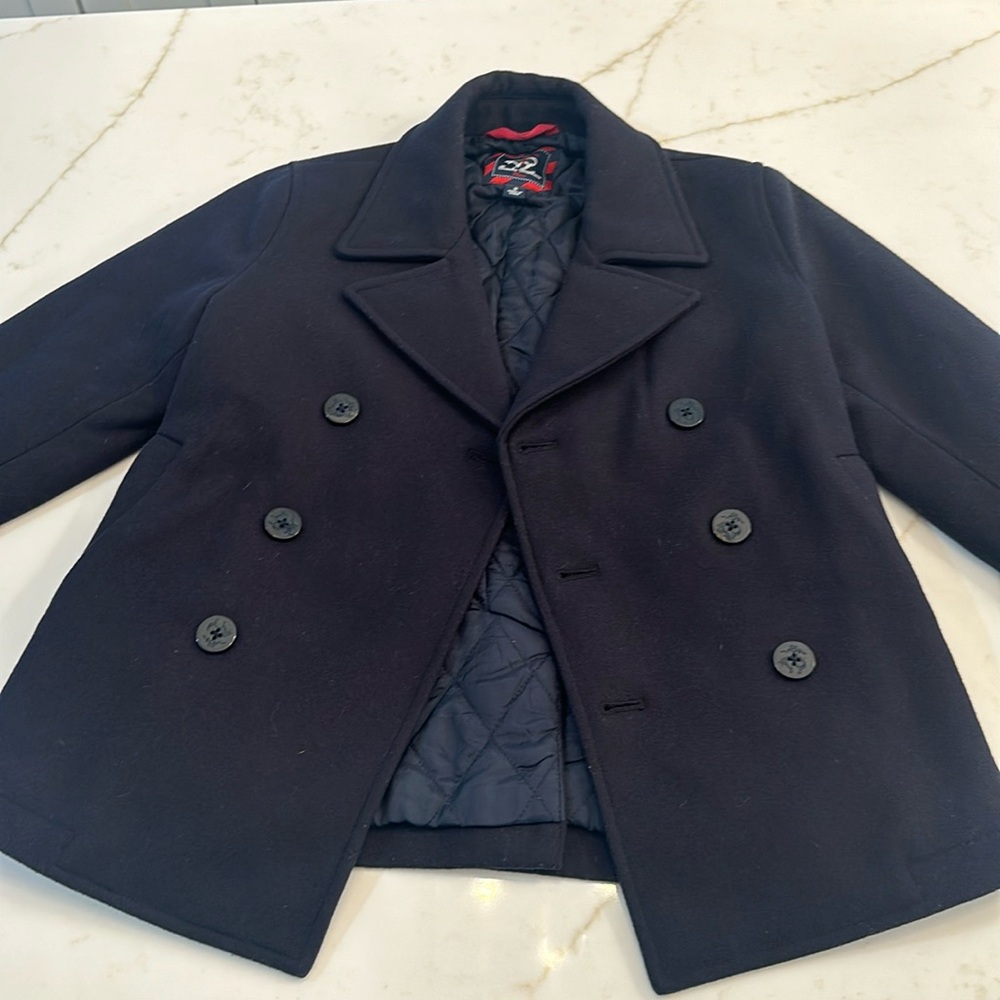 Brooks Brothers Fleece Boy’s Navy Peacoat - Size Small